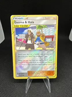 Guzma & Hala 193/236 Sm-Cosmic Eclipse Reverse Holo Tag Team Pokemon NM - Image 1