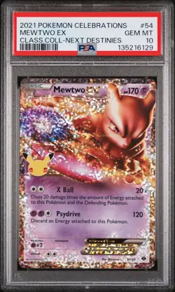 2021 POKEMON CELEBRATIONS CLASSIC COLL #54 MEWTWO EX PSA 10 - Image 1