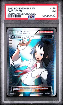 2012 POKEMON B&W BOUNDARIES CROSSED #148 FULL ART/CHEREN PSA 7 - Image 1
