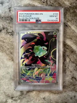 2025 POKEMON MEG EN-MEGA EVOLUTION ILLUSTRATION RARE #133 BULBASAUR PSA 10 - Image 1
