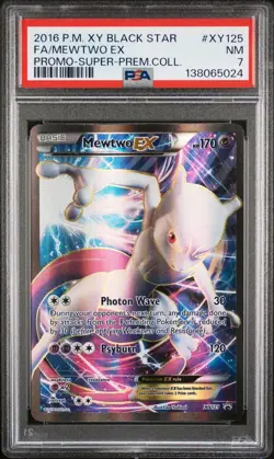 Pokemon Mewtwo EX #XY125 Full Art Holo Promo XY Black Star PSA 7 English - Image 1