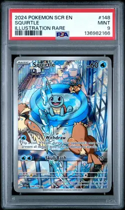 2024 POKEMON SCR EN-STELLAR CROWN ILLUSTRATION RARE #148 SQUIRTLE PSA 9 - Image 1