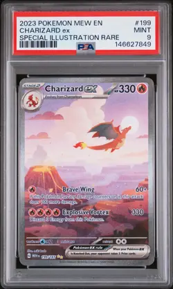 2023 POKEMON MEW EN-151 SPECIAL ILLUSTRATION RARE #199 CHARIZARD EX PSA 9 - Image 1