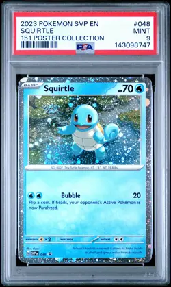 2023 POKEMON SVP EN-SV BLACK STAR PROMO 151 POSTER COLL #048 SQUIRTLE PSA 9 - Image 1