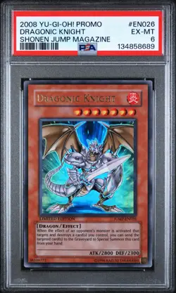 2008 YU-GI-OH! PROMO SHONEN JUMP MAGAZINE #EN026 DRAGONIC KNIGHT PSA 6 - Image 1