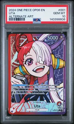 2024 ONE PIECE OP06-WINGS OF THE CAPTAIN ALTERNATE ART #001 UTA PSA 10 - Image 1