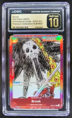 2023 ONE PIECE CCG BROOK PROMO FILM RED ST01-011 CGC 10 PRISTINE TL3 - Image 1