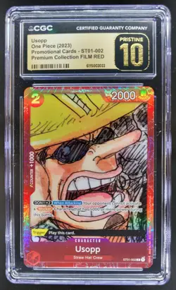2023 ONE PIECE CCG USOPP PROMO FILM RED ST01-002 CGC 10 PRISTINE TL3 - Image 1