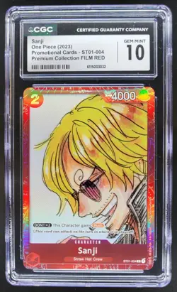 2023 ONE PIECE CCG SANJI FILM RED ST01-004 CGC 10 TL3 - Image 1