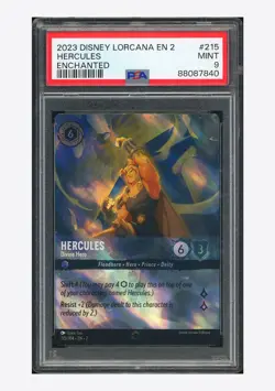 Disney Lorcana PSA 9 Hercules - Divine Hero Enchanted 2023 215/204 EN2 English - Image 1