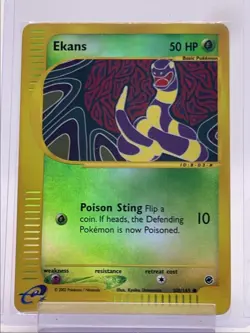 EKANS 2002 POKEMON E-CARD EXPEDITION COMMON REVERSE HOLO 108/165 Q5842 - Image 1