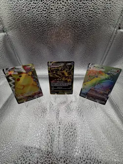 Pokemon TCG Pikachu VMAX, Eternatus VMAX, Blaziken VMAX Holo English Card Lot - Image 1