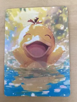 Anime ART STYLE Psyduck Fan Full Art Pokemon Custom Card/perfect bookmark - Image 1