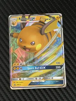 Pokemon Raichu GX SM213 Black Star Promo Ultra Rare Holo Trading Card NM - Image 1