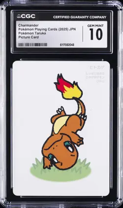 2025 POKEMON PLAYING CARDS JPN CHARMANDER CGC 10 GEM MINT - Image 1