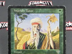 MTG Worldly Tutor- DAMAGED -Mirage Magic the Gathering Card # 255 - Image 3
