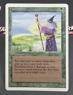 MTG Fastbond- DAMAGED -3rd Edition Magic the Gathering Card # 194 - Image 1