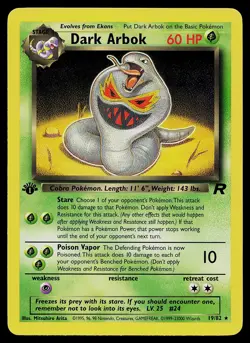 Pokemon Card - Dark Arbok Team Rocket 19/82 Rare 1st Edition - Image 1