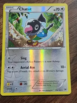 Pokemon Card Chatot BREAKthrough Reverse Holo Rare #128/162 Near Mint - Image 1