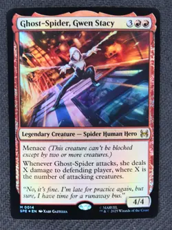 Ghost Spider Gwen Stacy 0014 FOIL Spider Man MTG Magic The Gathering Card NM - Image 1