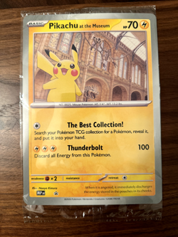 NEW PIKACHU AT THE MUSEUM NATURAL HISTORY MUSEUM OVERSIZE CARD - LOCATED IN USA - Image 1