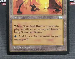 MTG Scorched Ruins- DAMAGED -Weatherlight Magic the Gathering Card # 166 - Image 4