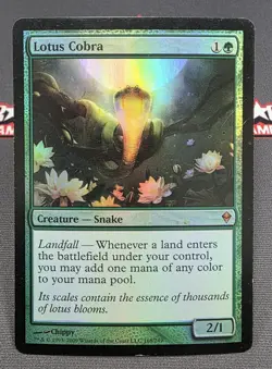 MTG FOIL Lotus Cobra- DAMAGED -Zendikar Magic the Gathering Card # 168 - Image 1
