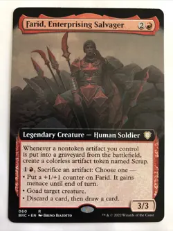 MTG Comm. The Brothers' War Farid, Enterprising Salvager Ext. Art 060 NM Rare - Image 1
