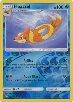 Pokemon - Floatzel - 36/156 - Uncommon - Reverse Holo - Sun and Moon Ultra Prism - Image 1
