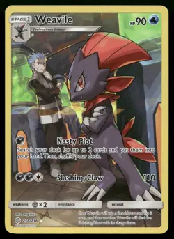 Weavile 238/236 Cosmic Eclipse CEC Secret Rare Pokemon LP - Image 1