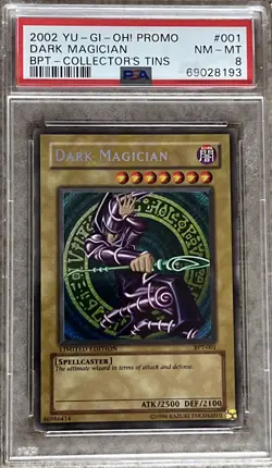 2002 YU-GI -OH! PROMO DARK MAGICIAN #001 PSA NM-MT 8 BPT COLLECTOR’S TIN - Image 2