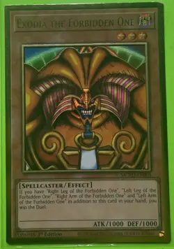 Yu-Gi-Oh! Exodia the Forbidden One MGED-EN005 1st Edition Premium Gold Rare LP - Image 1