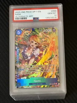 2025 One Piece OP11 Nami #054 Alternate Art PSA 10 GEM MINT English - Image 1