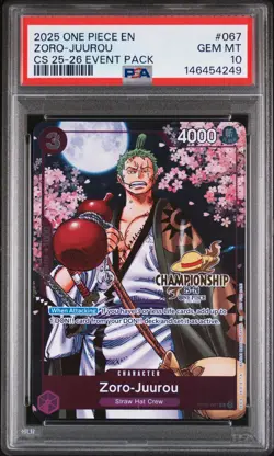 2025 ONE PIECE CHAMPIONSHIP 2025-26 EVENT PACK #067 ZORO-JUUROU PSA 10 - Image 1