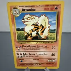 Pokemon TCG Arcanine Base Set Uncommon Card 23/102 HP Vintage - Image 1