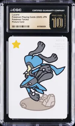 2025 POKEMON PLAYING CARDS JPN LUCARIO CGC 10 PRISTINE - Image 1