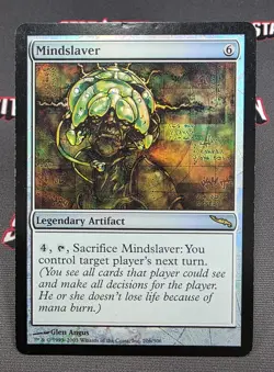 MTG FOIL Mindslaver- DAMAGED -Mirrodin Magic the Gathering Card # 206 - Image 1