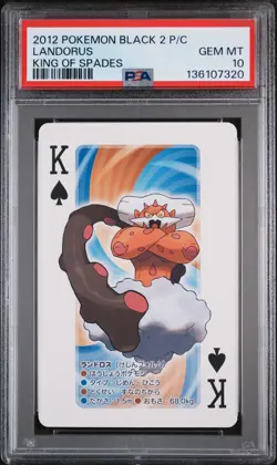 2012 POKEMON BLACK 2 PLAYING CARDS KING OF SPADES LANDORUS PSA 10 - Image 1