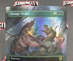 MTG FOIL Savage Order- DAMAGED -Jurassic World Collection Magic Card # 006 - Image 3