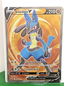 Lucario V SWSH213 SWSH: Sword & Shield Promo Cards Holo Black Star Promo NM - Image 1