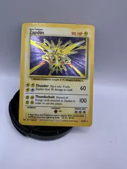 Pokemon TCG Zapdos 16/102 Base Set Holo Rare 90 HP 1999 Basic Card Stock - Image 1