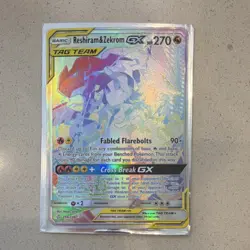 Pokemon Reshiram & Zekrom GX TAG TEAM Secret Rare Cosmic Eclipse Card 259/236 - Image 1