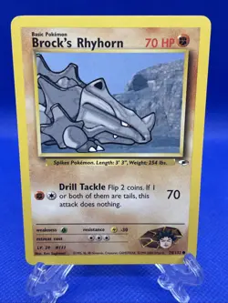 Pokemon TCG | Gym Heroes | Brock's Rhyhorn | 70/132 | NM - Image 1