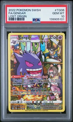 2022 POKEMON SWORD & SHIELD LOST ORIGIN #TG06 FULL ART/GENGAR PSA 10 - Image 1