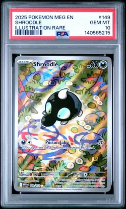 2025 POKEMON MEG EN-MEGA EVOLUTION ILLUSTRATION RARE #149 SHROODLE PSA 10 - Image 1