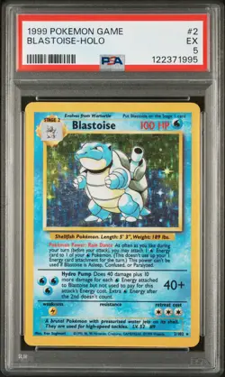 1999 POKEMON BASE SET UNLIMITED #2 BLASTOISE-HOLO PSA 5 - Image 1