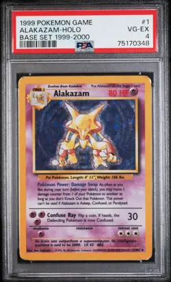 PSA 4 - Pokemon Base Set Alakazam - 4th Print - 1999-2000 - Uk print - POP 5 - Image 1