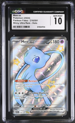 Pokemon Mew ex CGC 10 Gem Mint SV: Paldean Fates 216/091 Shiny Ultra Rare Holo - Image 1