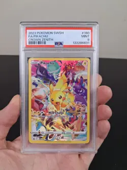 PIKACHU PSA 9 2023 POKEMON SWORD & SHIELD CROWN ZENITH #160/159 FULL ART FA 530 - Image 1