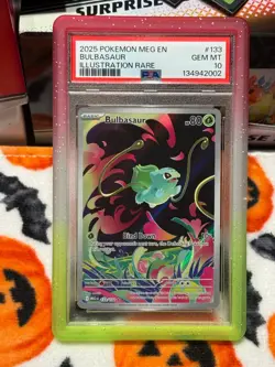 Bulbasaur 133/132 Illustration Rare Meg En-mega Evolution Pokemon PSA 10 - Image 1